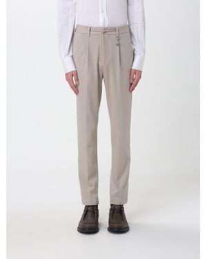 Manuel Ritz Slim Fit Viscose Blend Pleated Pants With Drawstring - Gray