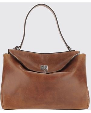 Balenciaga Sac Rodeo En Cuir - Marron