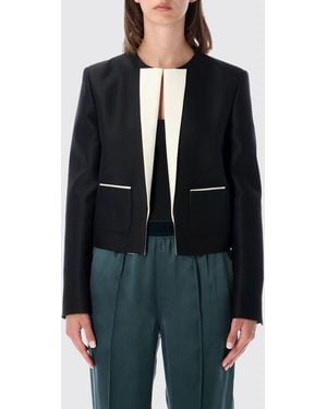 Tom Ford Blazer De Cuello Redondo En Lana Virgen Y Seda Con Bolsillos De Parche - Negro