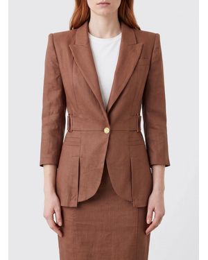 Elisabetta Franchi Single-Breasted Blazer - Brown