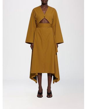 Alaïa Asymmetrische Midi-Tunika Aus Baumwollpopeline Mit Kimonoärmeln Und Cut-Outs - Gelb