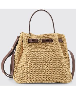 Tory Burch Romy Raffia Bucket Bag - Metallic