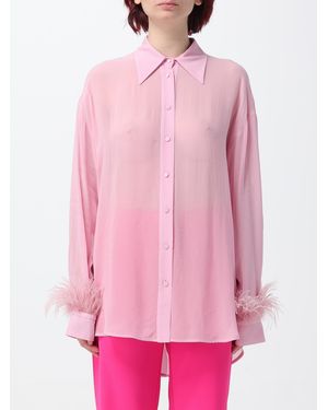 Pinko Semi-sheer Long-sleeved Georgette Shirt - Pink