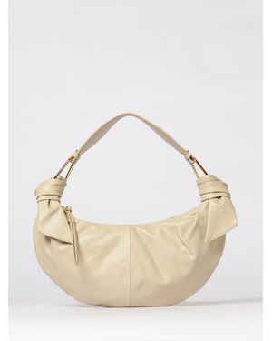 Coccinelle Furoshiki Ruched Leather Bag - Natural