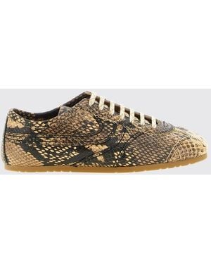 Dries Van Noten Low-Top-Sneaker Aus Kalbsleder Mit Python-Print - Natur