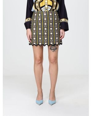 La DoubleJ Mini-Jupe Baia En Coton Stretch À Taille Haute Avec Imprimé Géométrique - Noir