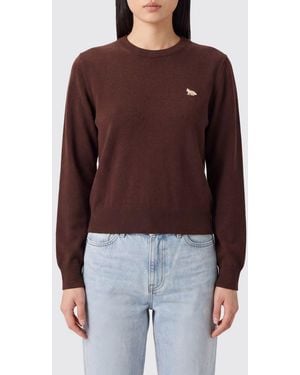 Maison Kitsuné Maison KitsunÉ Wollpullover Mit Rundhalsausschnitt Und Rippbündchen - Rot