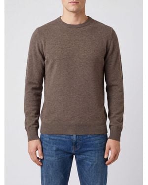 Ballantyne Gerippter Pullover Mit Rundhalsausschnitt Aus 100 Kaschmir - Braun