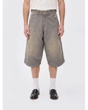 Willy Chavarria Cotton Denim Shorts - Grey