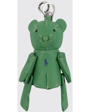 Polo Ralph Lauren Grained Leather Teddy Keyring - Green