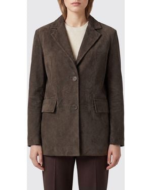 Salvatore Santoro Single-Breasted Suede Blazer With Flap Pockets - Brown