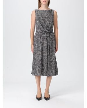 Dolce & Gabbana Chevron Print Heavy Crepe Cocktail -Kleid - Grau