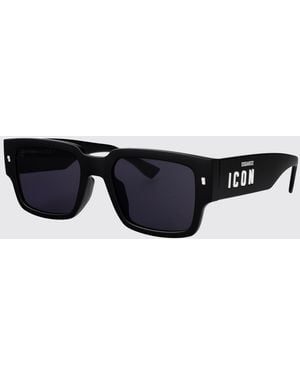 DSquared² Rectangular Acetate Sunglasses With Contrasting Logo - Black