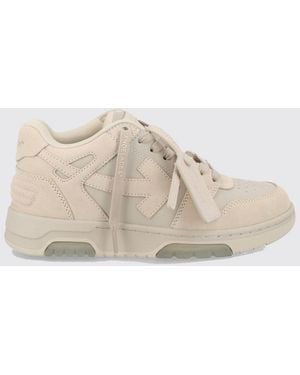 Off-White c/o Virgil Abloh Out Of Office Bicolour Calfskin Low-Top Trainers - Natural