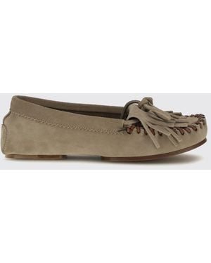 Paris Texas Suede Loafers With Fringes - Grey