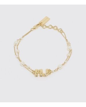 Marc Jacobs Messingarmband Mit Kunstperlen - Mettallic