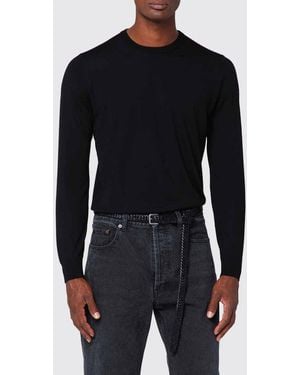 Drumohr Jersey De Manga Larga Con Cuello Redondo Y Puños Y Bajo Acanalados - Negro