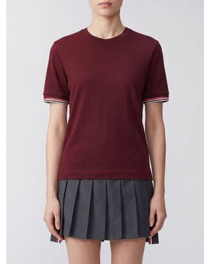Thom Browne 4-Bar Merino Wool T-Shirt - Red