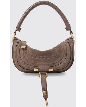 Chloé Chlo&Eacute Mini-Handtasche Aus Wildleder Und Leder Mit Geflochtenem Griff - Weiß