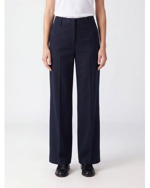 PT Torino Wide-Leg Cotton Trousers With Concealed Closure - Blue