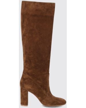 Gianvito Rossi Kniehohe Glen Wildlederstiefel Mit Blockabsatz - Braun