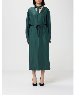 Barena Vestido Midi De Seda - Verde