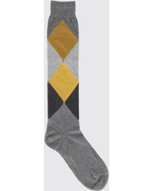 Ballantyne Hohe Socken Aus Baumwollmischung Mit Rautenmuster Und Kontrastlogo - Weiß