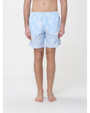 McQueen Bañador De Poliamida Con Calavera - Azul