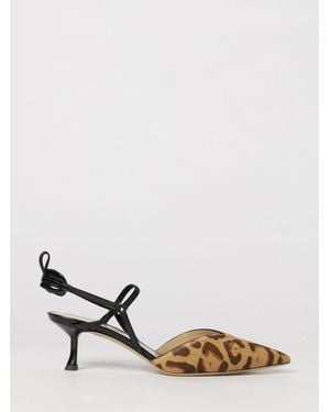 Fendi Very Colibrì Animal-Print Pony Hair Slingback Pumps With Mid Heel - Natural