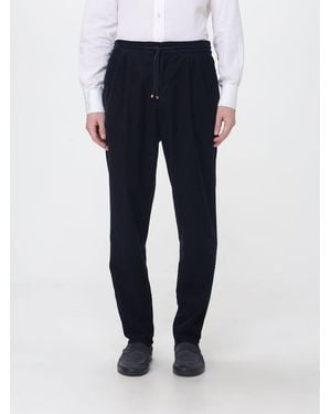 Brunello Cucinelli Pantalón Con Cordón Ajustable De Terciopelo De Talle Medio - Azul