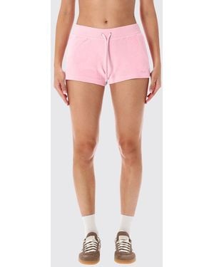 Sporty & Rich Sporty &Amp Rich Cotton Shorts With Drawstring Waist And Rhinestone Logo - Pink