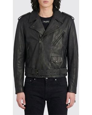 Balmain Leather Biker Jacket - Black