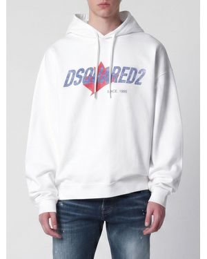 DSquared² Cotton Hoodie With Logo - White