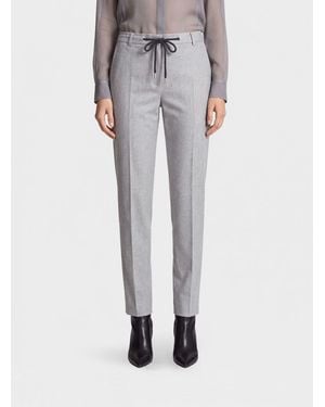 Eleventy Slim-Fit-Hose Aus Wolle Und Kaschmir Mit Kordelzug - Grau