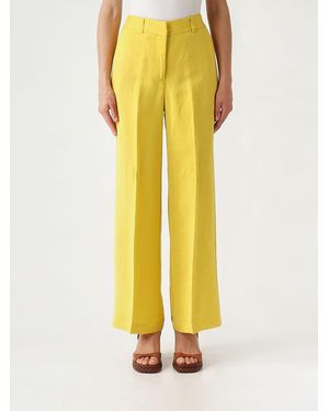 Maliparmi Linen Blend Palazzo Trousers - Yellow