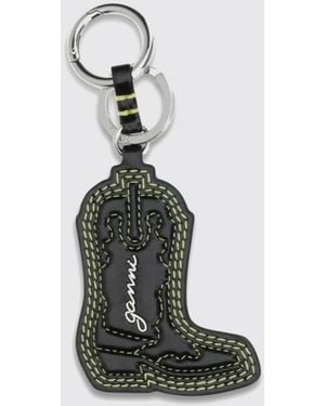 Ganni Boot Recycled Leather Keychain - White