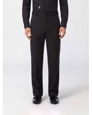 Philipp Plein Straight-Leg Crêpe Tailored Trousers With Pleats - Black