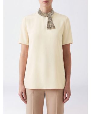 Valentino Garavani Short-Sleeved Blouse - Natural