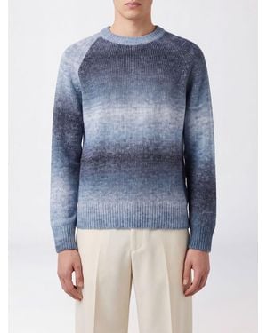 Les Deux Pullover Aus Acrylmischung Mit Abstraktem Muster Und Rundhalsausschnitt - Blau