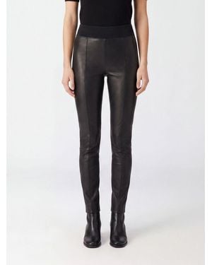 Brunello Cucinelli Hoch Taillierte Leggings Aus Glattem Lammleder - Schwarz