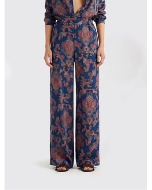 Momoní MomonÌ Striped Silk Palazzo Pants - Blue