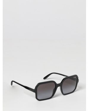 Vogue Rectangular Acetate Sunglasses With Printed Logo On The Temples - Black