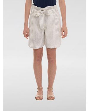 Liu Jo Striped Viscose Shorts - Natural