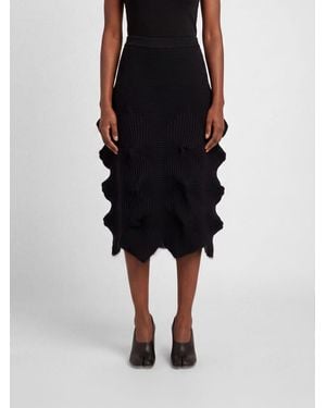 Issey Miyake Asymmetric Cotton Blend Skirt - Black