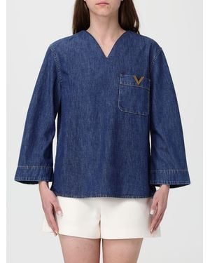 Valentino Cotton Denim Blouse - Blue