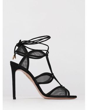 Aquazzura Flat Sandal - Black