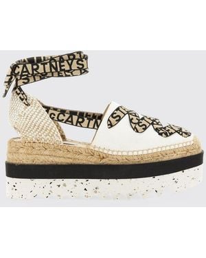 Stella McCartney Gaia Organic Cotton Canvas Wedge Espadrilles - Natural