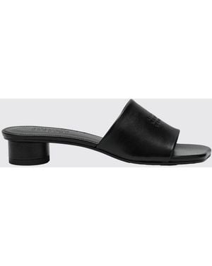 MM6 by Maison Margiela Leather Mules - Black