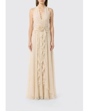 Blumarine Viscose Long Dress - Natural