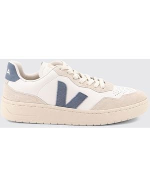 Veja V-90 Sneakers Aus Bio-Leder Mit Kontrastierendem V-Logo - Natur